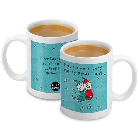 Personalised Purple Ronnie Christmas Elves Mug £10.99